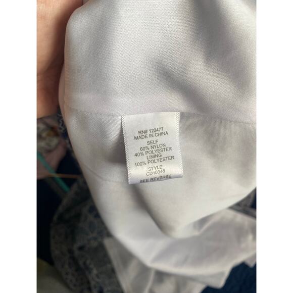 NSR Prairie WHITE & BLUE Floral LACE Tea Party MIDI DRESS Sz M - Picture 8 of 8